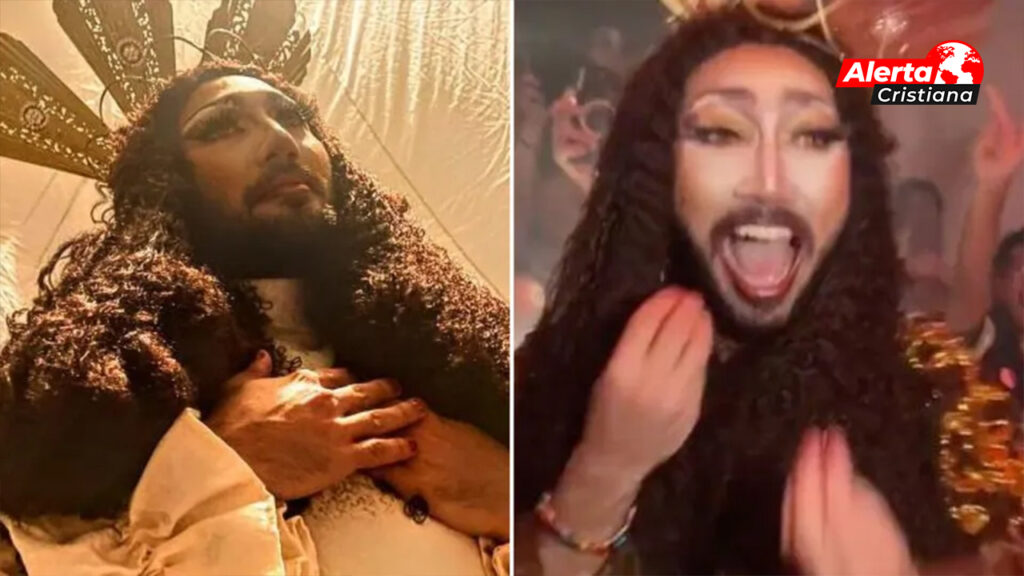 En Filipinas un hombre Drag Queen se viste de Jesús y baila el padre nuestro