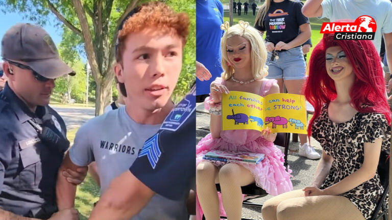 Un joven cristiano fue arrestado en Wisconsin por leer la biblia en un evento drag para niños