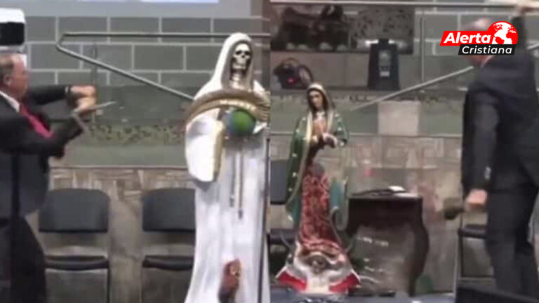 El pastor Kevin T. Wynne destroza imagen de la Virgen de Guadalupe en pleno culto