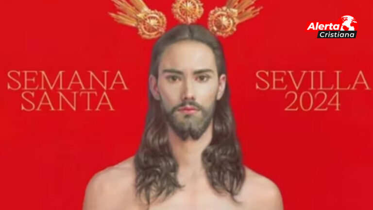 Polémica en España; piden retirar un cartel de la Semana Santa que muestra a Jesús afeminado y casi desnudo