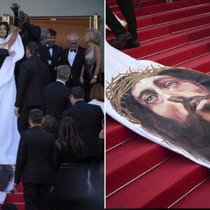 Le impiden a una actriz mostrar su vestido con el rostro de Jesús en el Festival de Cannes